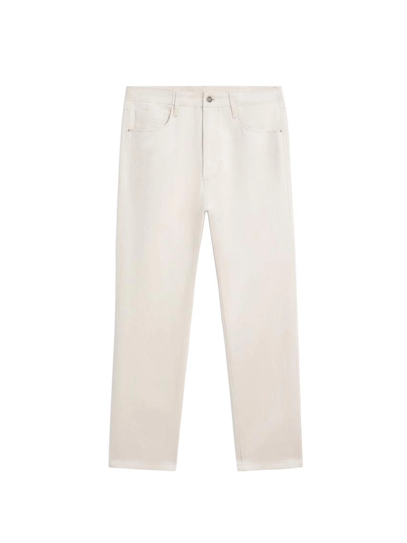 Джинсы из хлопка и льна с зауженным кроем