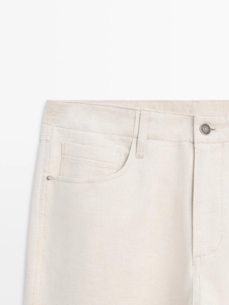 Джинсы из хлопка и льна с зауженным кроем