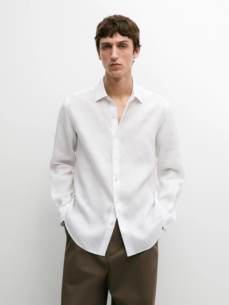 Рубашка из льна свободного кроя