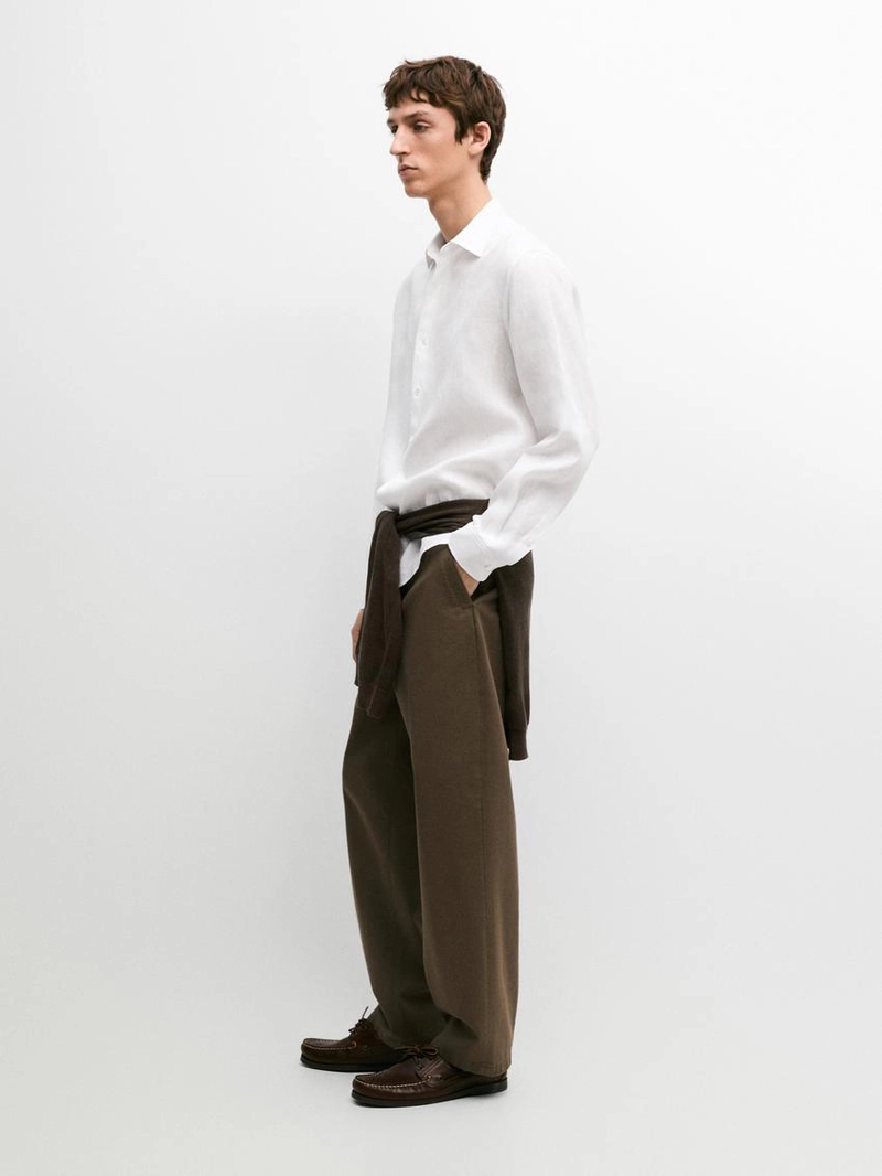 Рубашка из льна свободного кроя