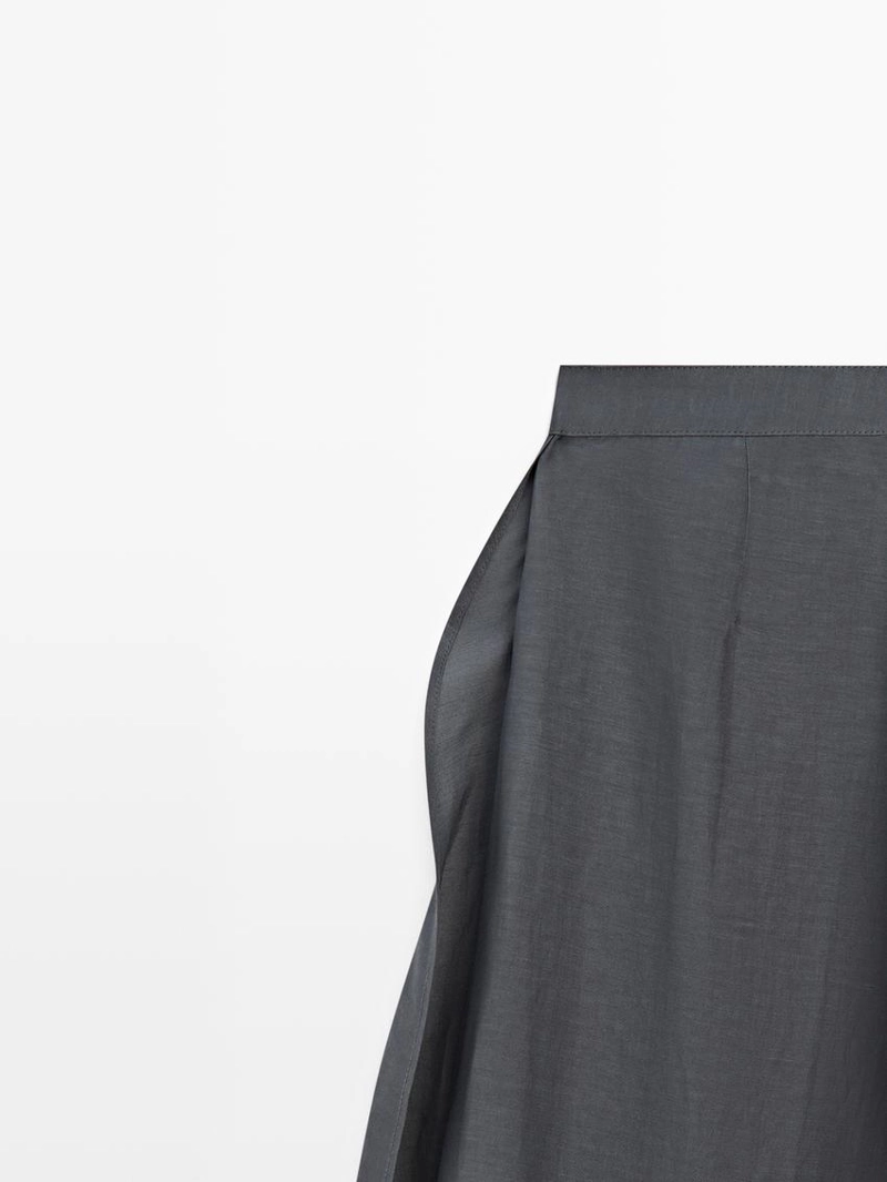 Брюки из льняной смеси с разрезами