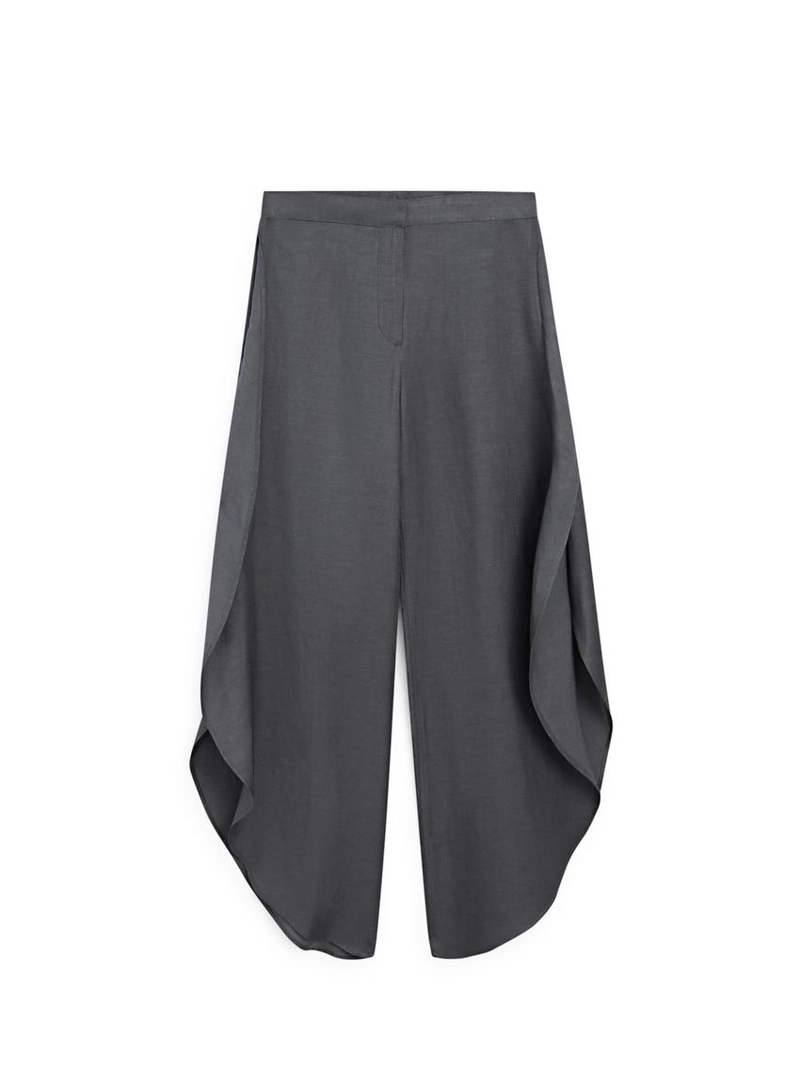 Брюки из льняной смеси с разрезами