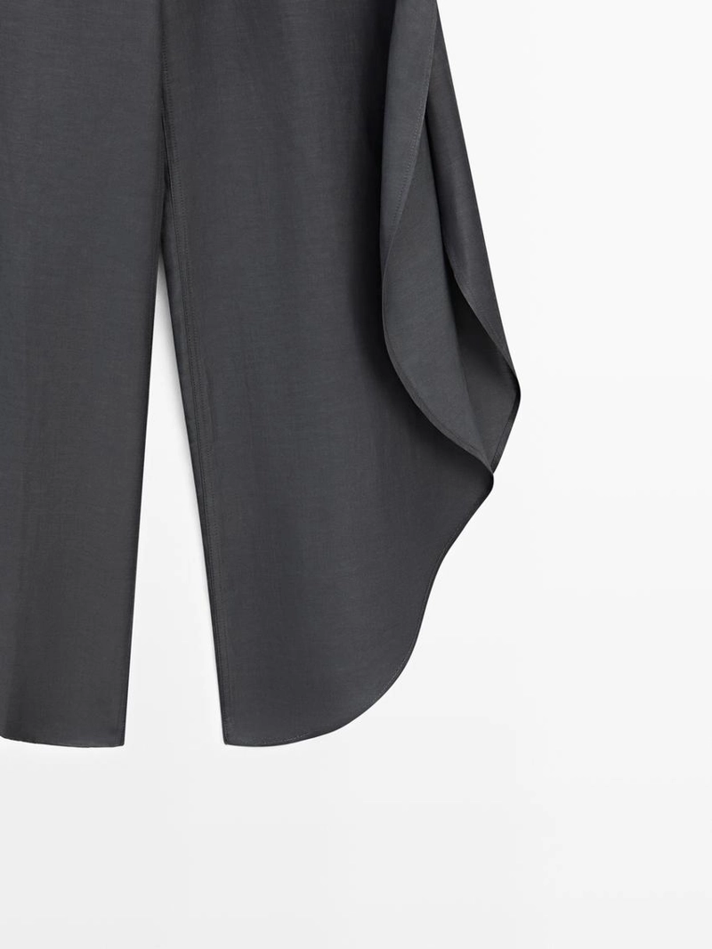 Брюки из льняной смеси с разрезами