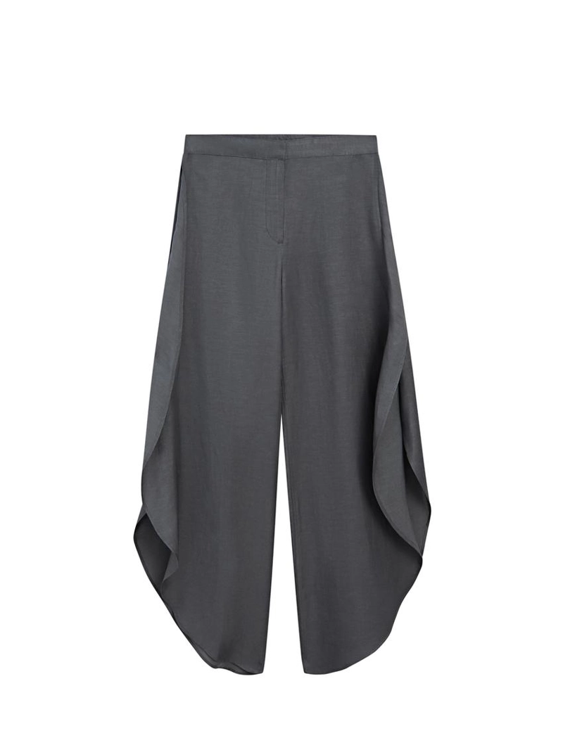 Брюки из льняной смеси с разрезами