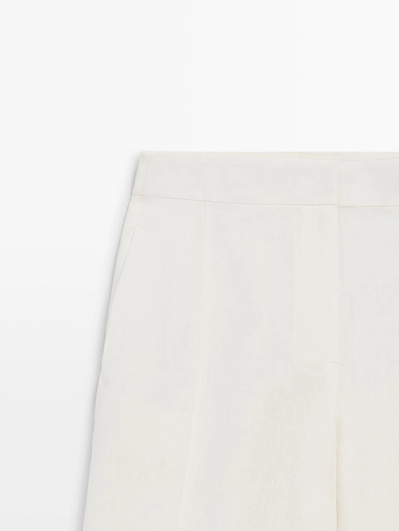 Льняные брюки силуэта бочонок