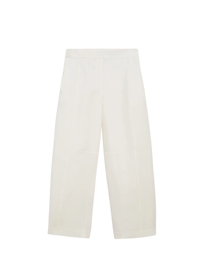 Льняные брюки силуэта бочонок