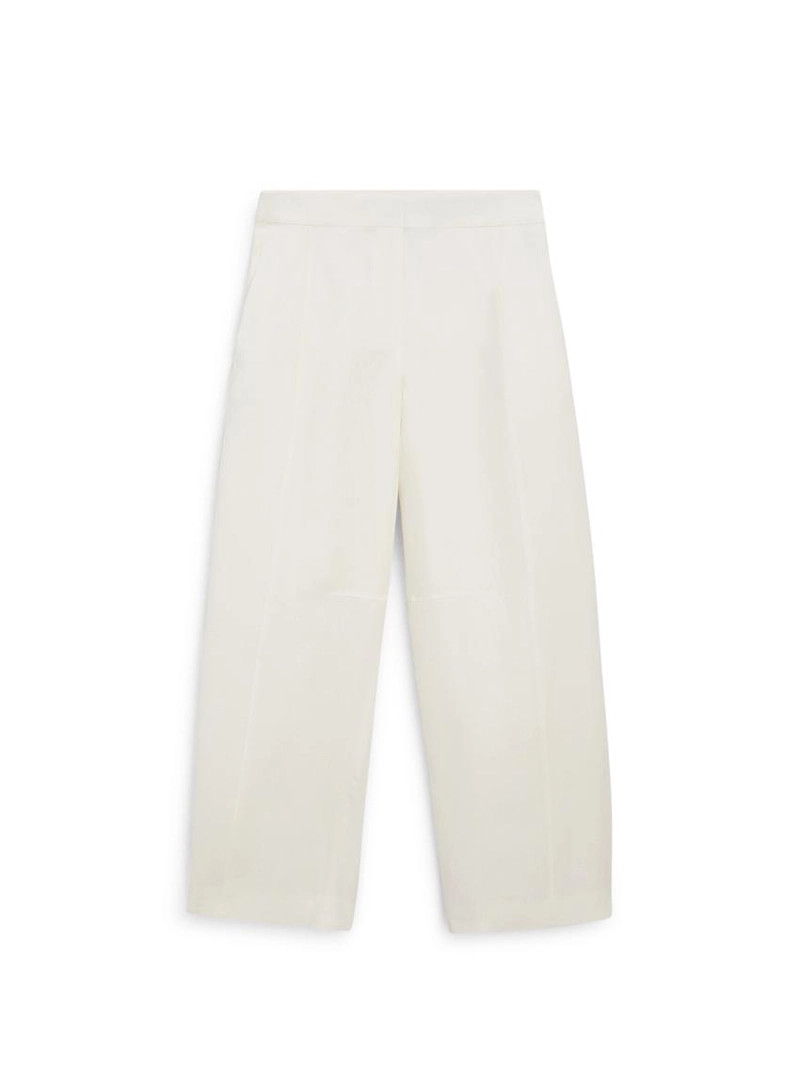 Льняные брюки силуэта бочонок