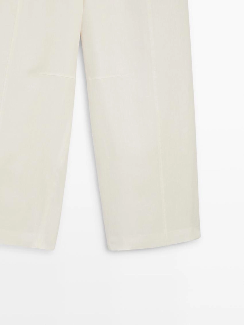 Льняные брюки силуэта бочонок