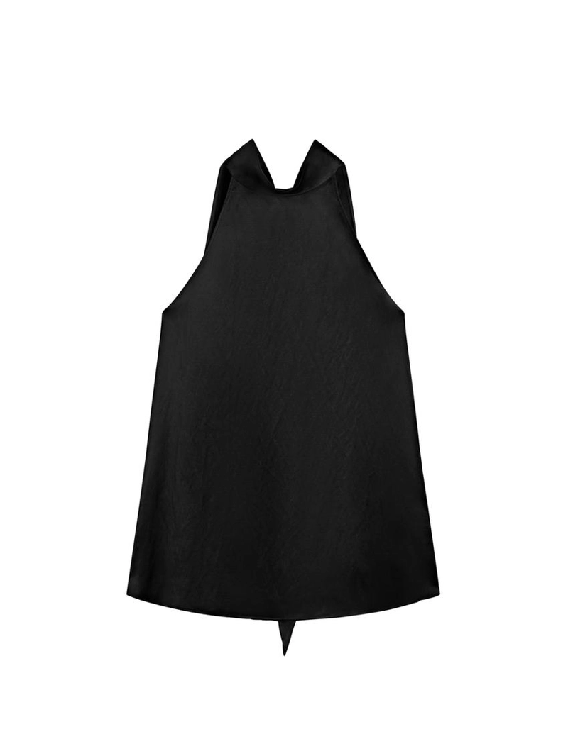 Топ с галстуком на шее из атласа