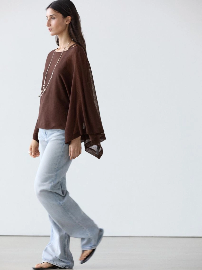 Потоковый плащ из льняной смеси