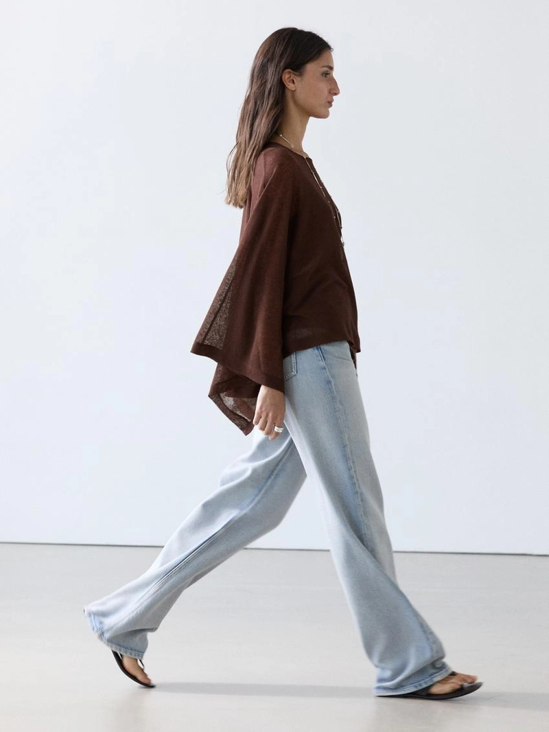 Потоковый плащ из льняной смеси