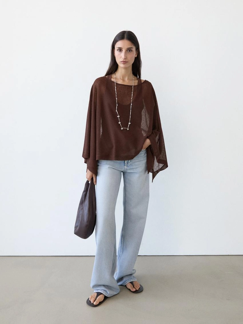 Потоковый плащ из льняной смеси