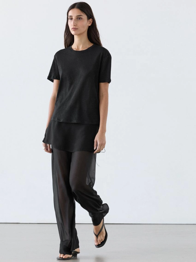 Футболка с коротким рукавом из льна