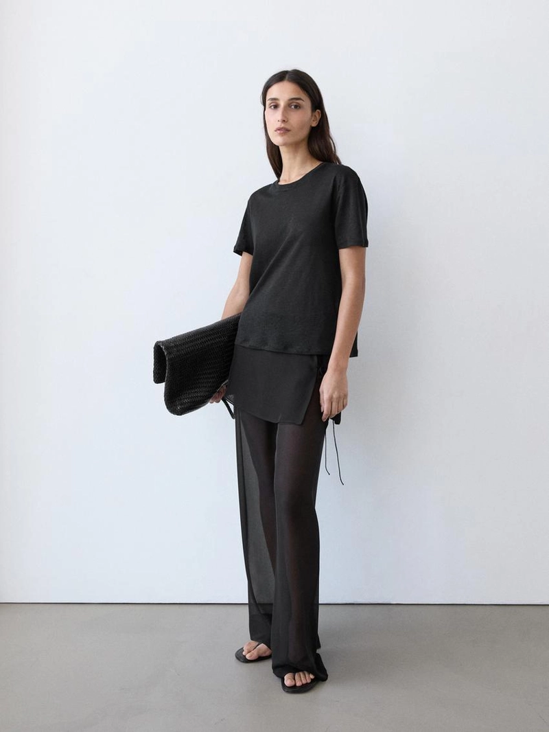 Футболка с коротким рукавом из льна