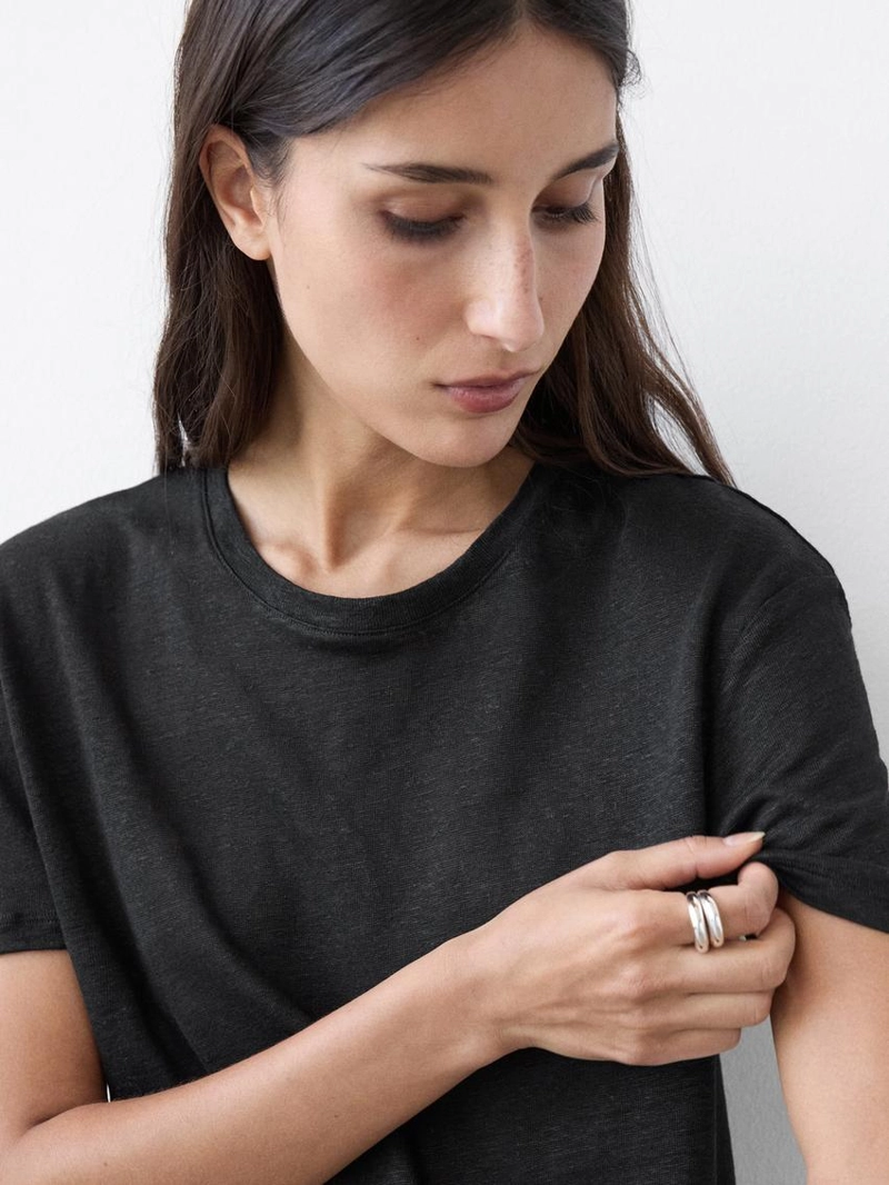 Футболка с коротким рукавом из льна