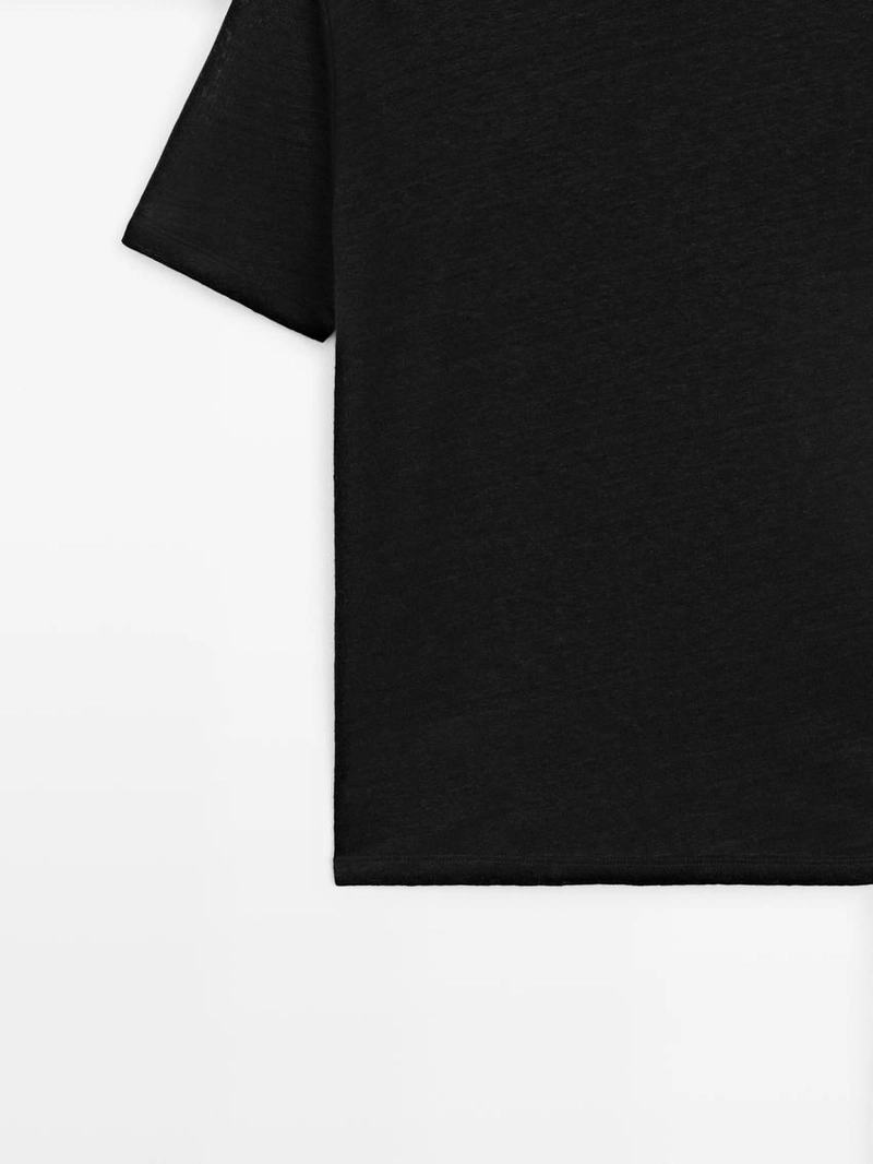 Футболка с коротким рукавом из льна