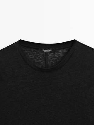 Футболка с коротким рукавом из льна- Заказать в России