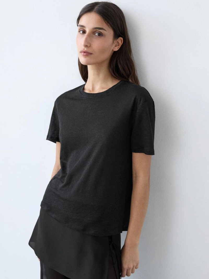 Футболка с коротким рукавом из льна