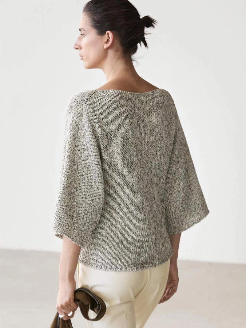 Пуловер-пончо из вязаного хлопка