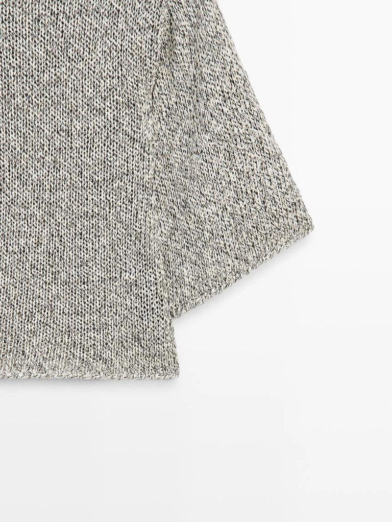 Пуловер-пончо из вязаного хлопка