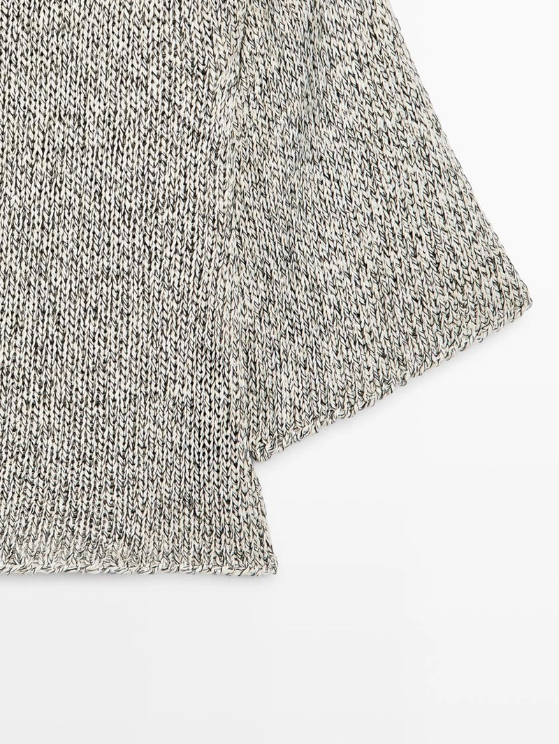 Пуловер-пончо из вязаного хлопка