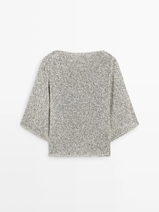 Пуловер-пончо из вязаного хлопка- Заказать в России