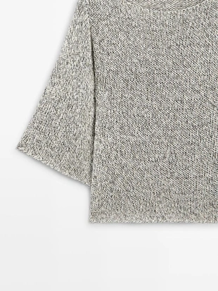 Пуловер-пончо из вязаного хлопка- Заказать в России