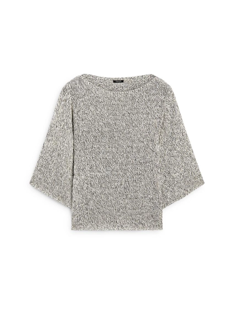 Пуловер-пончо из вязаного хлопка