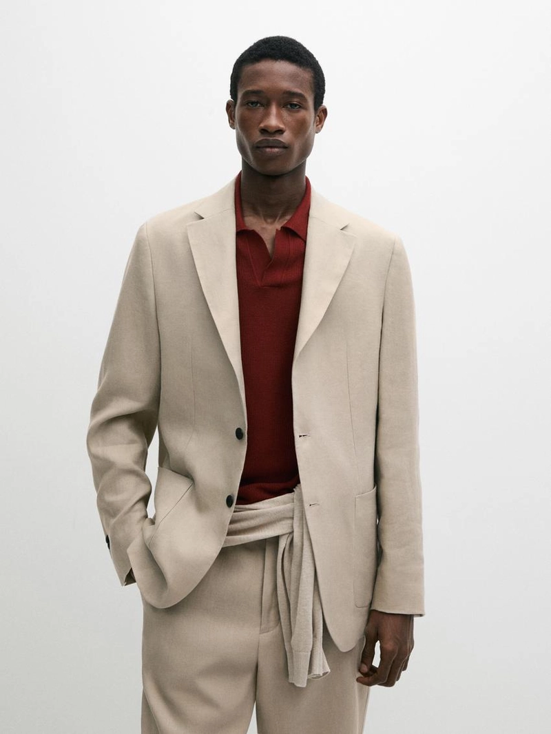 Пиджак из льна для костюма