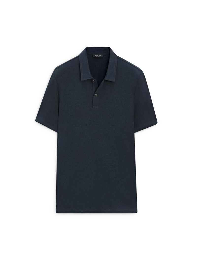 Поло из льна и хлопка с короткими рукавами