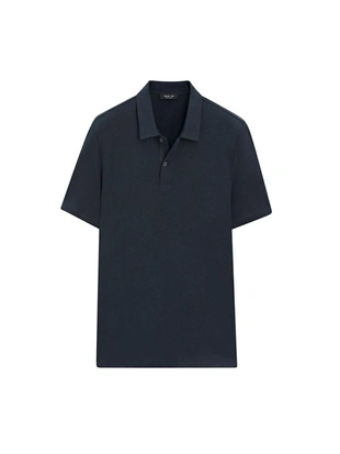 Поло из льна и хлопка с короткими рукавами- Заказать в России