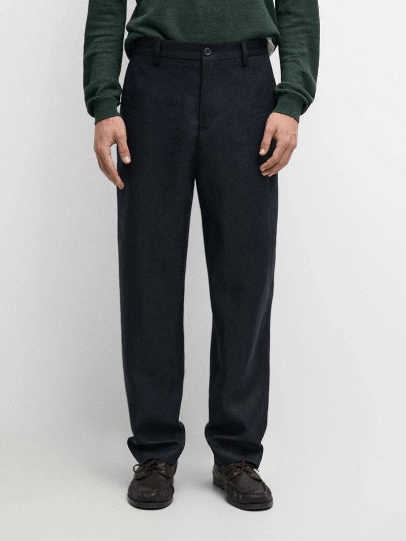 Брюки из льна для костюма