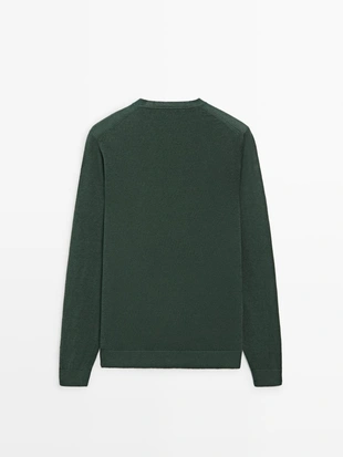 Пуловер из льна с круглым вырезом- Заказать в России