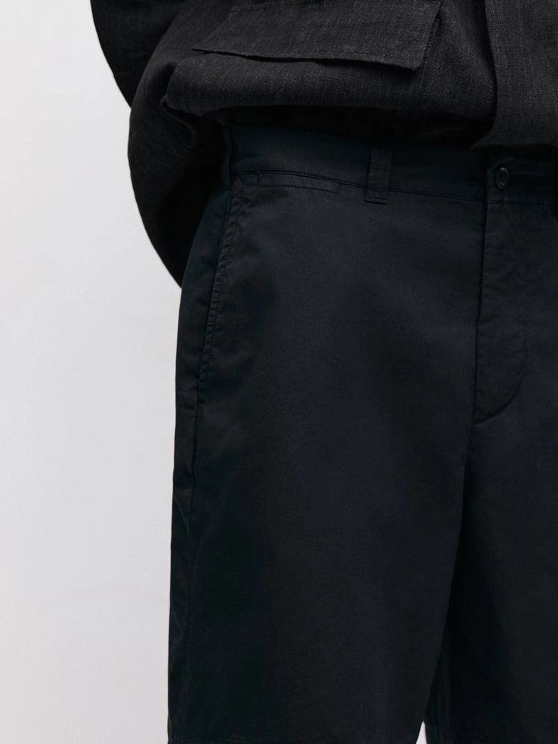 Хлопковые бермуды с деталями на талии