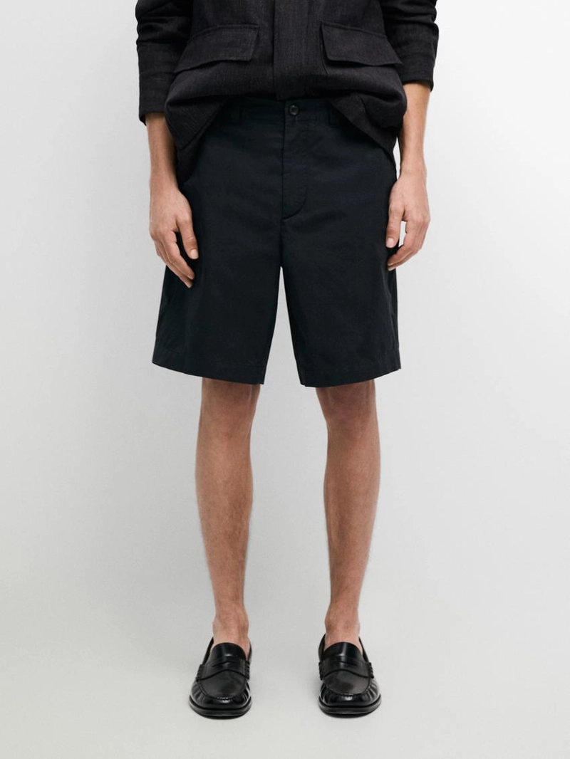 Хлопковые бермуды с деталями на талии