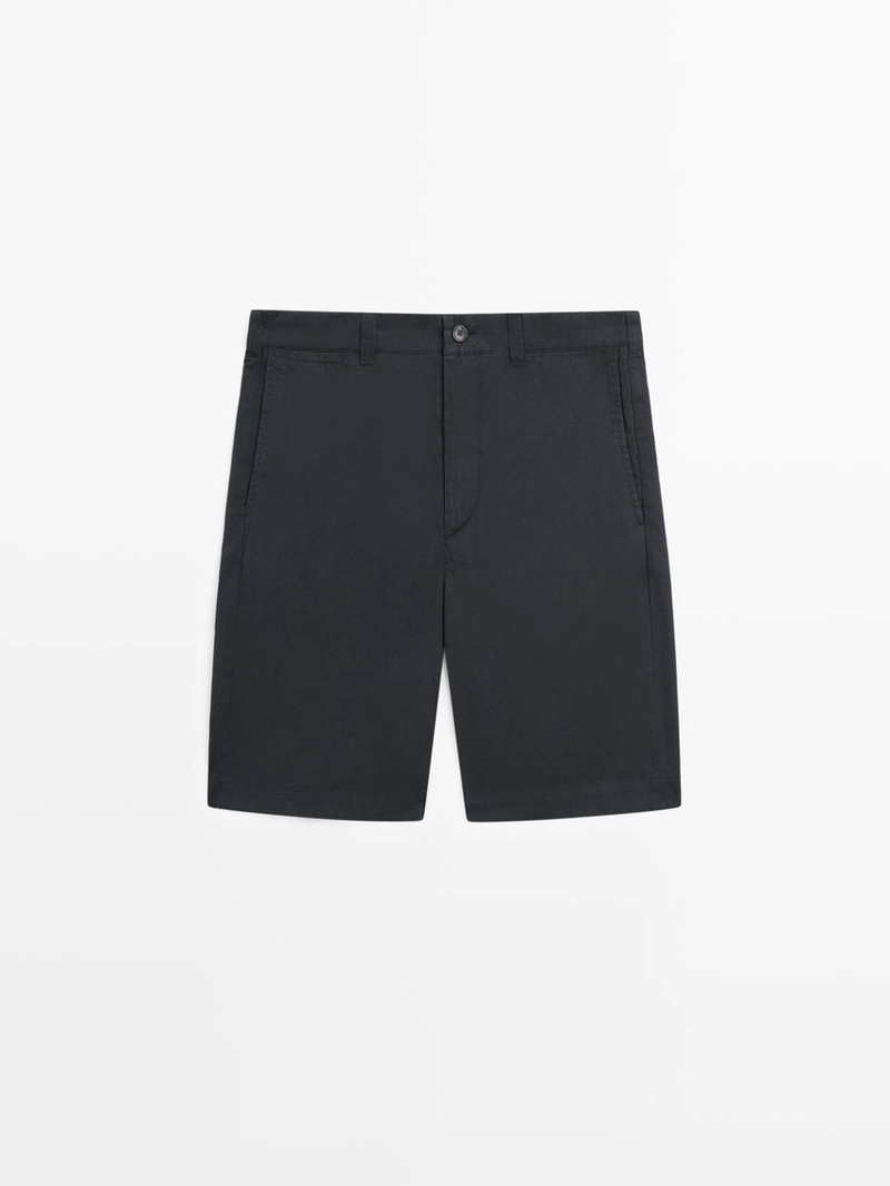 Хлопковые бермуды с деталями на талии