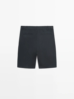 Хлопковые бермуды с деталями на талии- Заказать в России