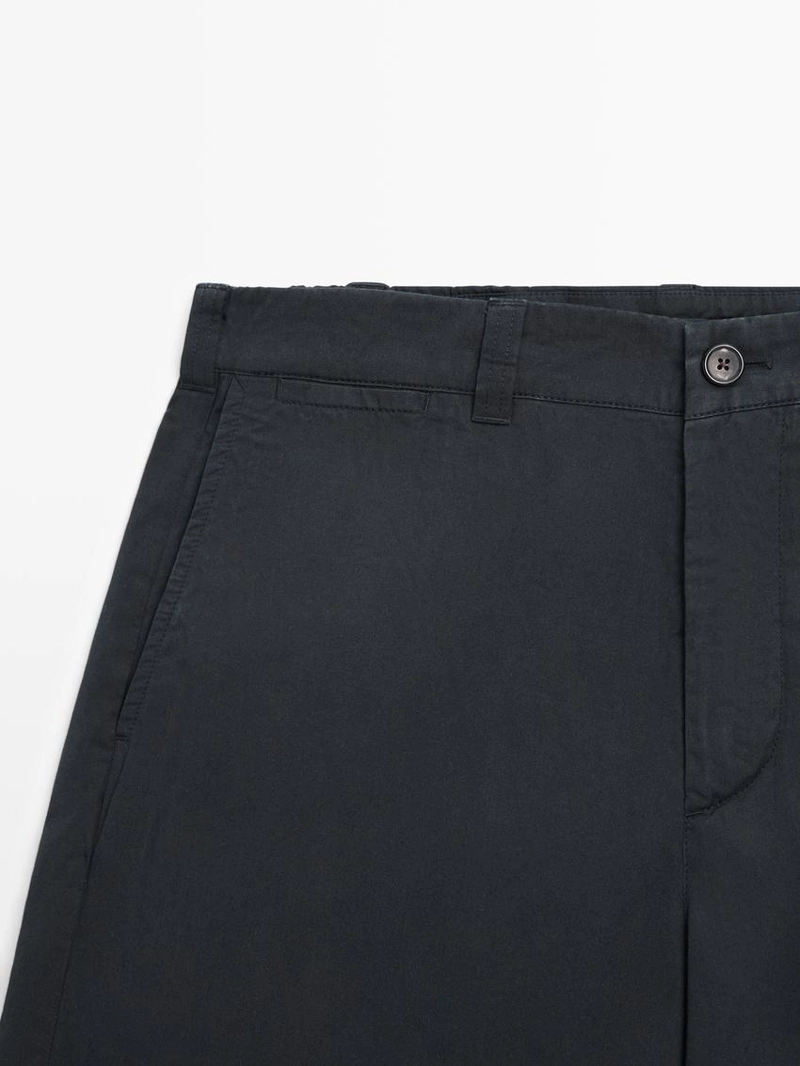 Хлопковые бермуды с деталями на талии