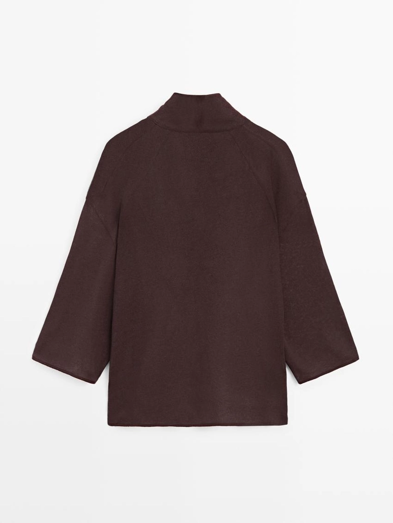 Рубашка из льняной смеси с воротником-хомутом