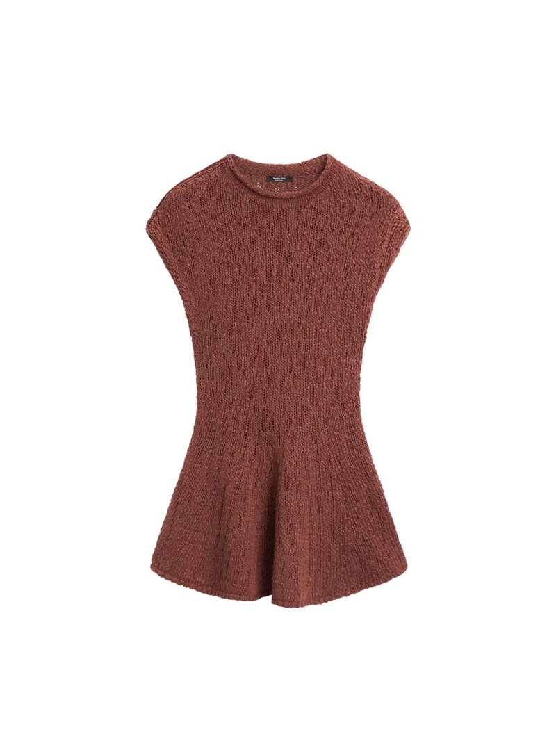 Вязаный топ с завышенной талией из хлопка