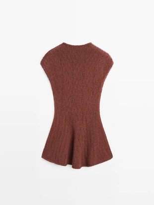 Вязаный топ с завышенной талией из хлопка- Заказать в России