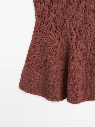 Вязаный топ с завышенной талией из хлопка- Заказать в России