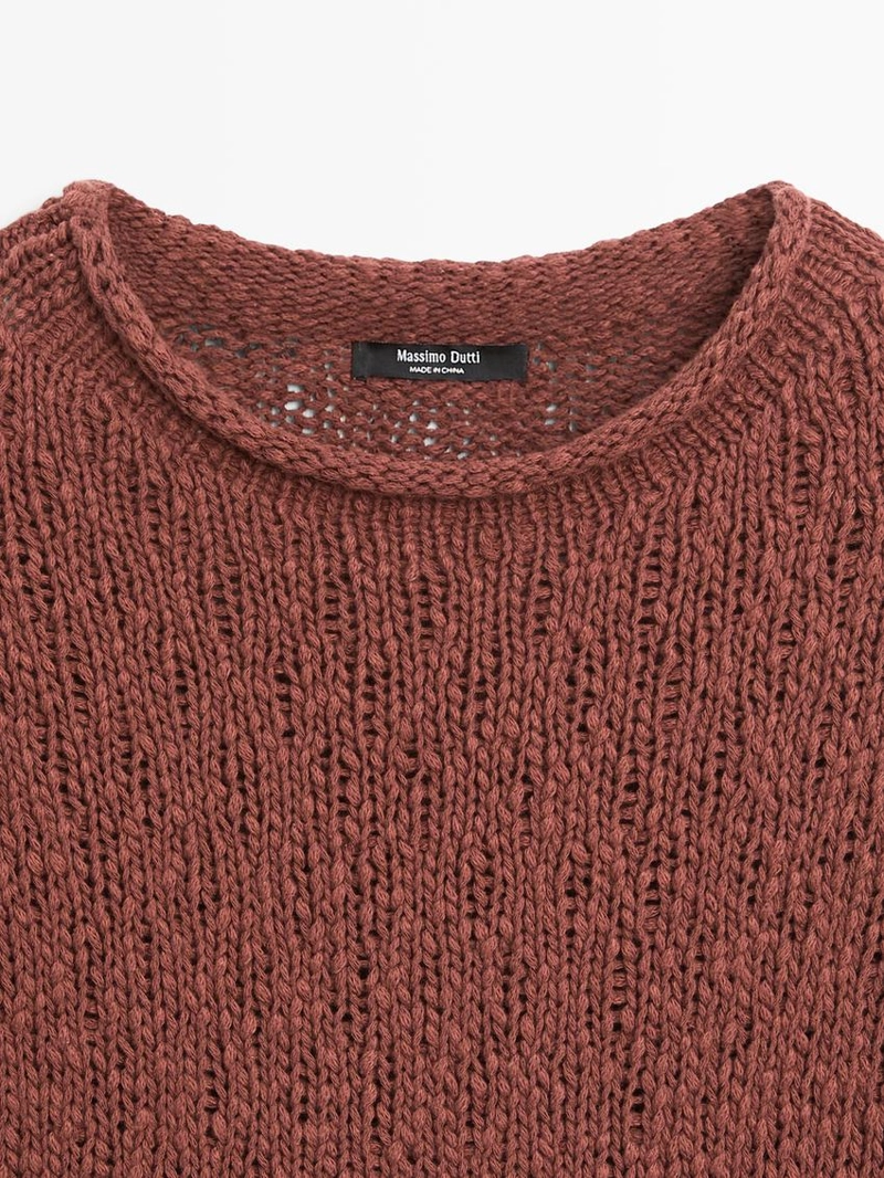 Вязаный топ с завышенной талией из хлопка