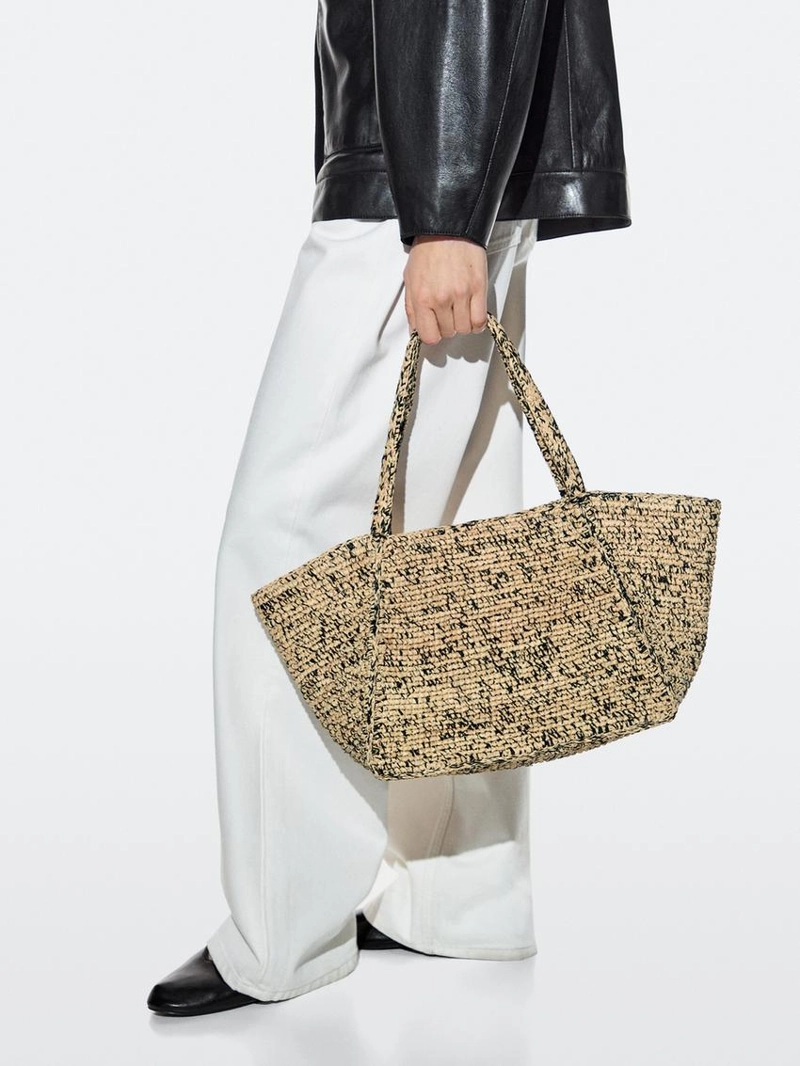 Сумка-тоут среднего размера из 100% райфии