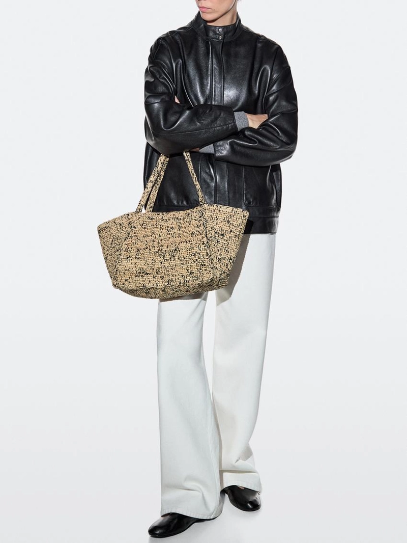 Сумка-тоут среднего размера из 100% райфии