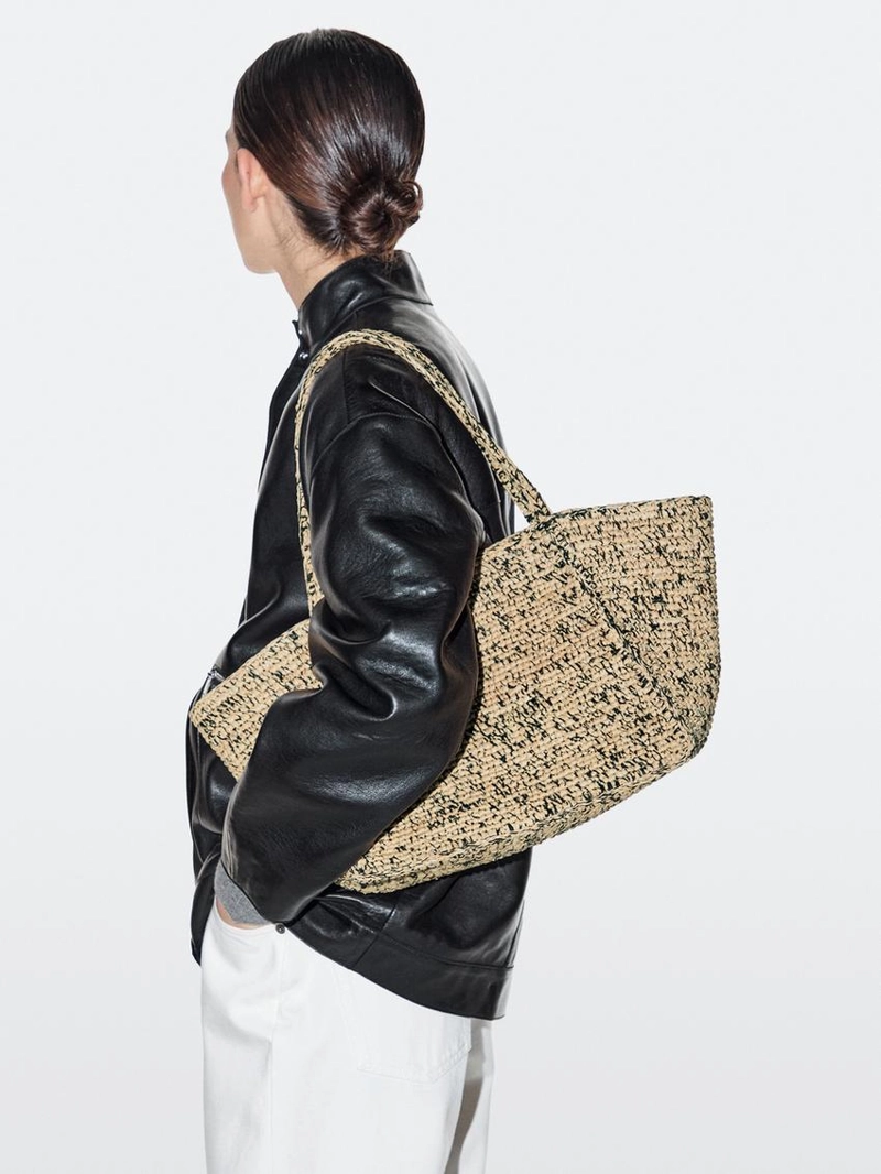 Сумка-тоут среднего размера из 100% райфии