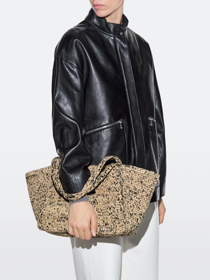 Сумка-тоут среднего размера из 100% райфии