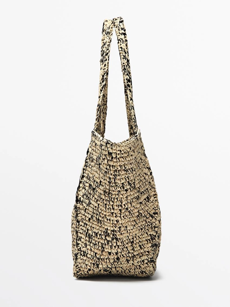 Сумка-тоут среднего размера из 100% райфии