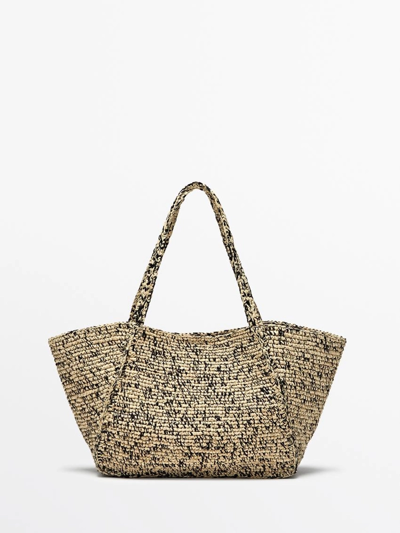 Сумка-тоут среднего размера из 100% райфии
