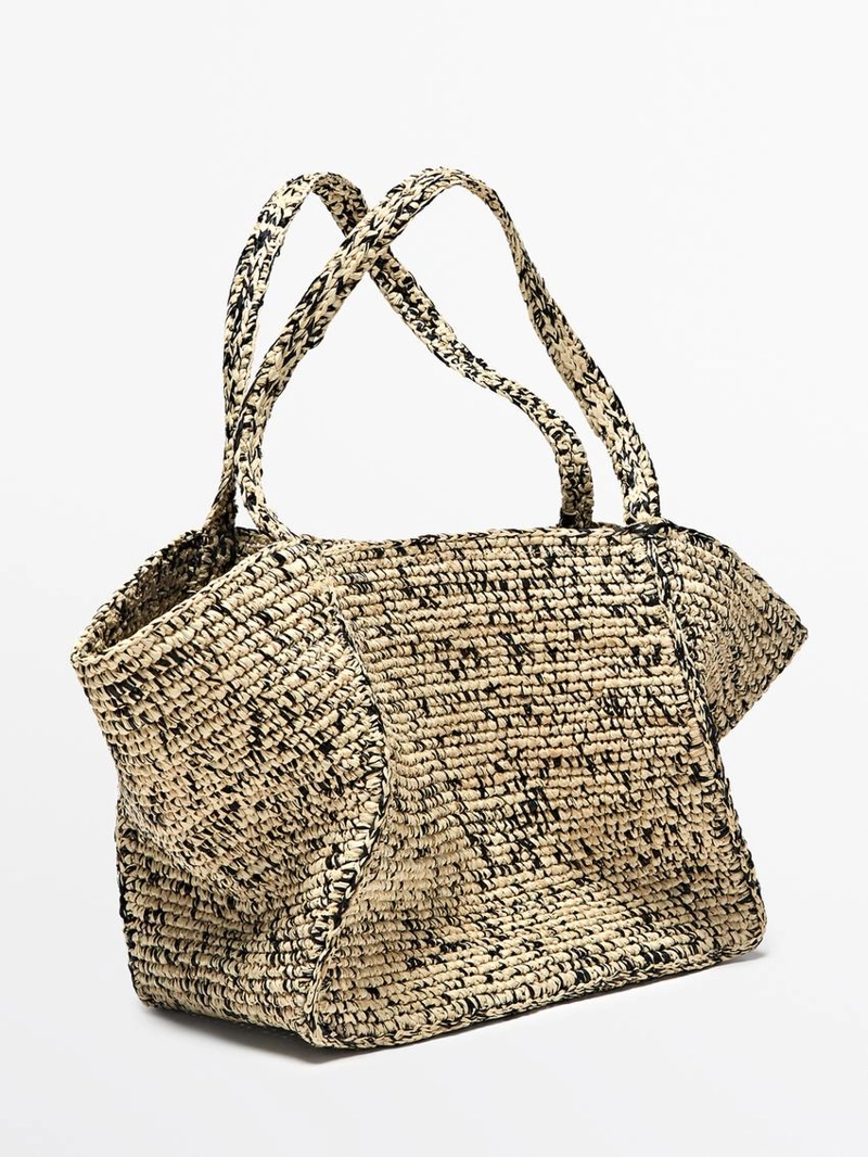 Сумка-тоут среднего размера из 100% райфии